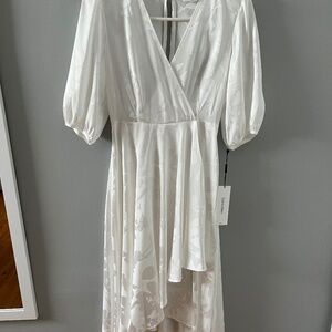 White silk dress
